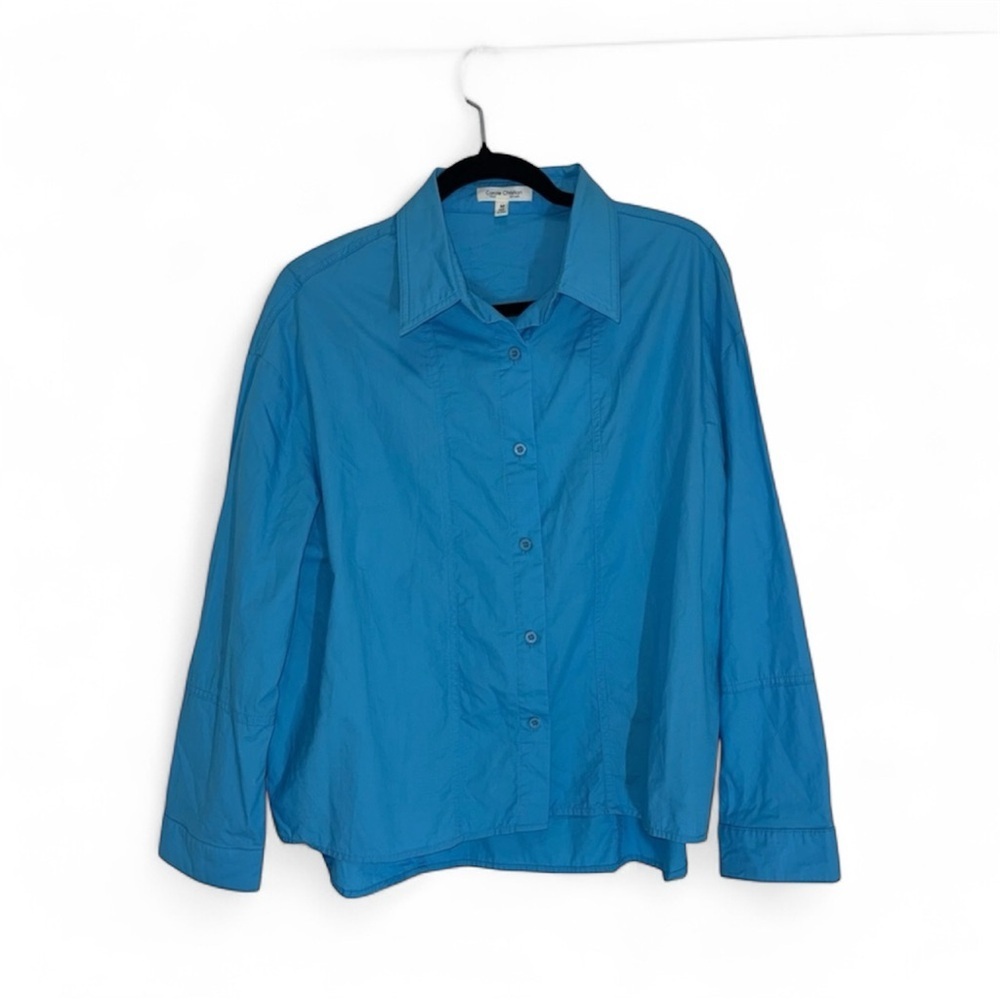 Carole Christian Blue Button Down Shirt size M